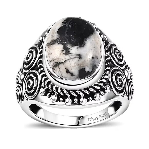 White Buffalo Turquoise Sterling Silver Ring – Size 6 - Picture 3 of 8